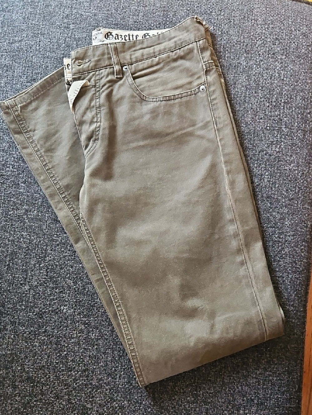 John Galliano Olive Slim Straight Jeans